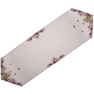 Clayre & Eef HBU65 Camino de Mesa Rosa, Beige 50x160 cm