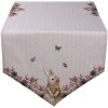 Clayre & Eef HBU65 Camino de Mesa Rosa, Beige 50x160 cm