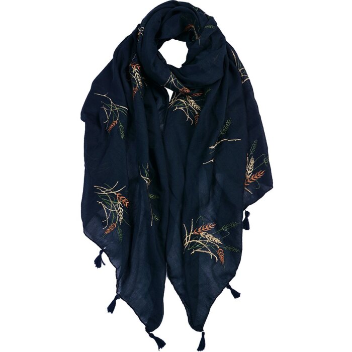 Clayre & Eef JZSC0651BL Bufanda Damas Patrón Azul 70x180 cm