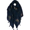 Clayre & Eef JZSC0651BL Bufanda Damas Patrón Azul 70x180 cm