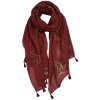 Clayre & Eef JZSC0651R Bufanda Señoras Patrón Rojo 70x180 cm