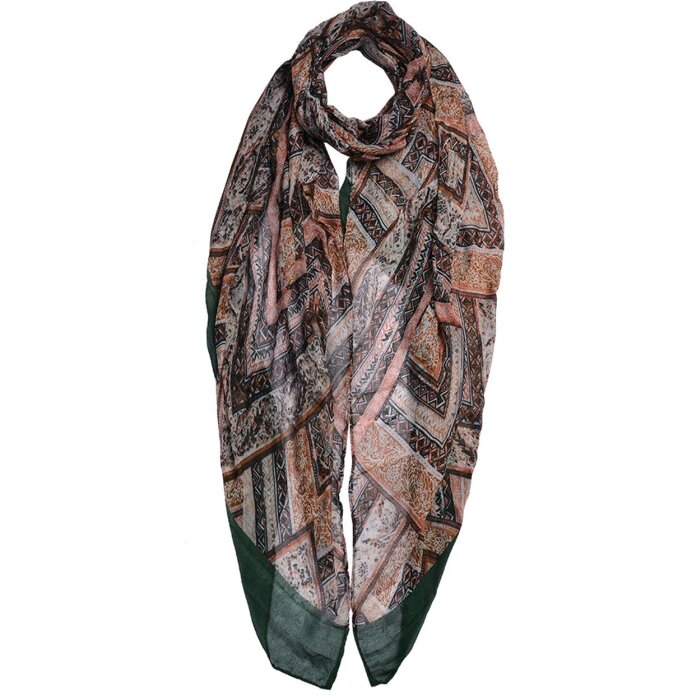 Clayre & Eef JZSC0655GR Bufanda Damas Patrón Verde 80x180 cm