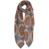 Clayre & Eef JZSC0663 Bufanda Damas Patrón Naranja 90x190 cm