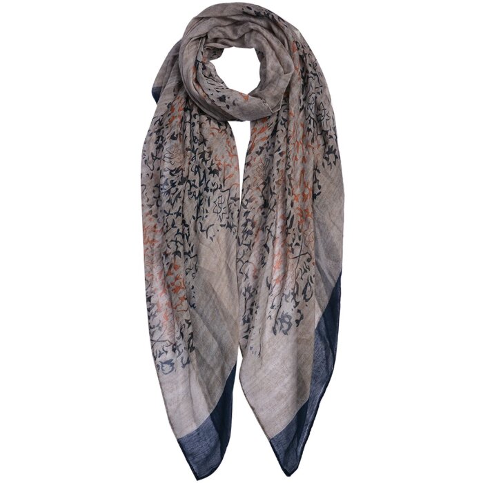 Clayre & Eef JZSC0666BL Bufanda Damas Patrón Azul 70x180 cm