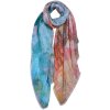 Clayre & Eef JZSC0674 Bufanda Damas Patrón Azul, Verde, Rojo 90x180 cm