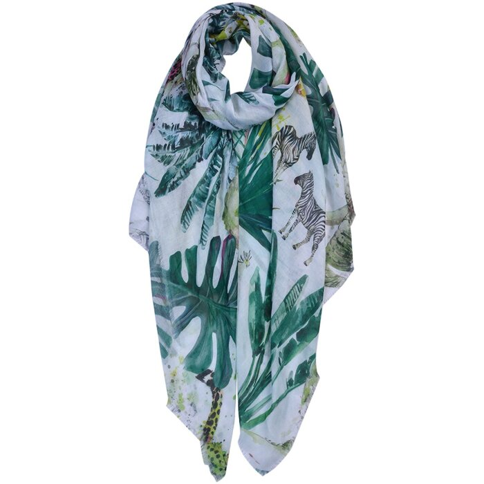 Clayre & Eef JZSC0682 Bufanda Damas Patrón Verde 90x180 cm