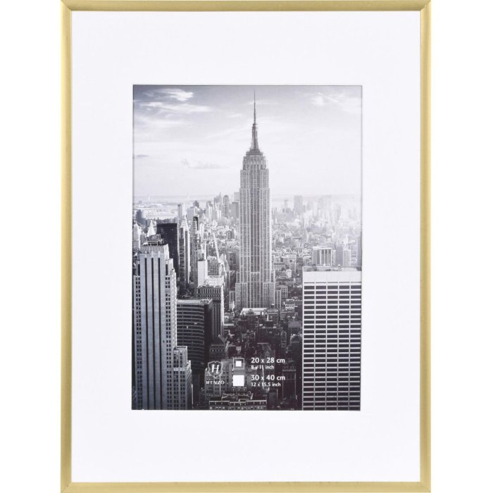 Marco de aluminio Henzo Manhattan oro 30x40 cm con passepartout 20x28 cm