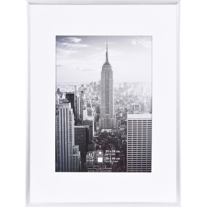 Marco de aluminio Henzo Manhattan plata 30x40 cm con passepartout 20x28 cm