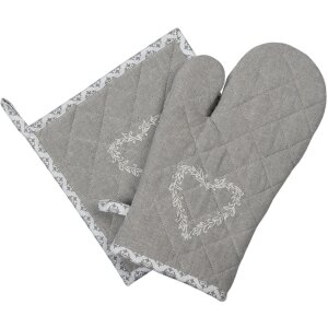 Clayre & Eef LYH45 Salvamanteles Gris 20x20 cm