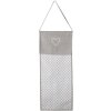 Clayre & Eef LYH50 Talega de Pan 28x68 cm Gris Blanco Algodón Corazones Cuadros Rectángulo