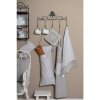 Clayre & Eef LYH50 Talega de Pan 28x68 cm Gris Blanco Algodón Corazones Cuadros Rectángulo