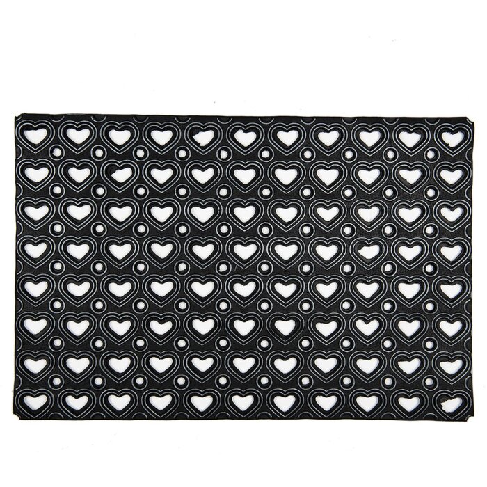 Clayre & Eef MC227 Felpudo Interior Negro 60x40x1 cm