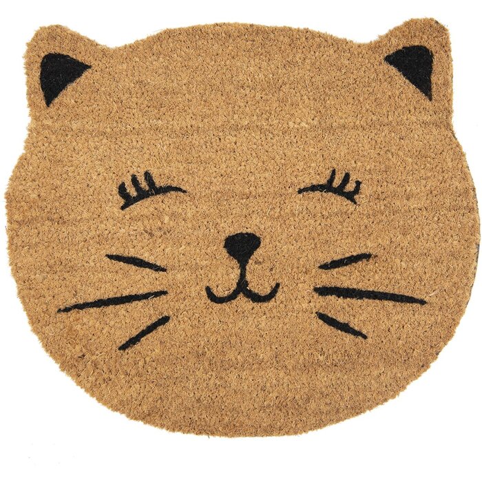 Clayre & Eef MC229 Felpudo Gato Interior Marrón, Negro 50x44x1 cm
