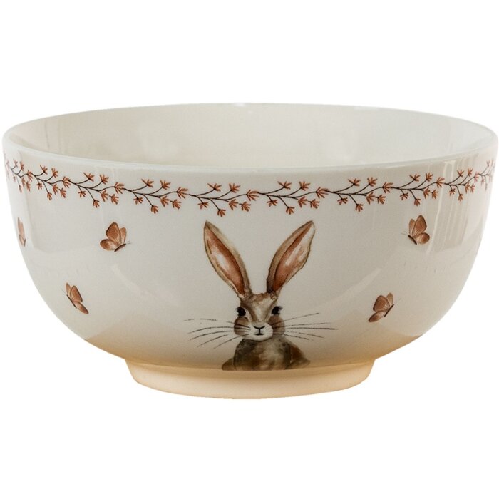 Clayre & Eef REBBO Plato sopero Beige, Marrón Ø 14 cm