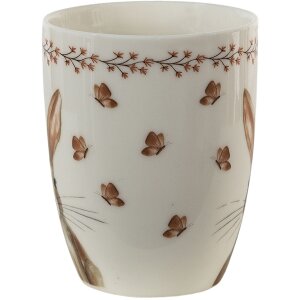 Clayre & Eef REBMU Taza Beige, Marrón 350 ml