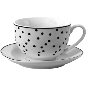Clayre & Eef Taza de café con platillo Blanco,...
