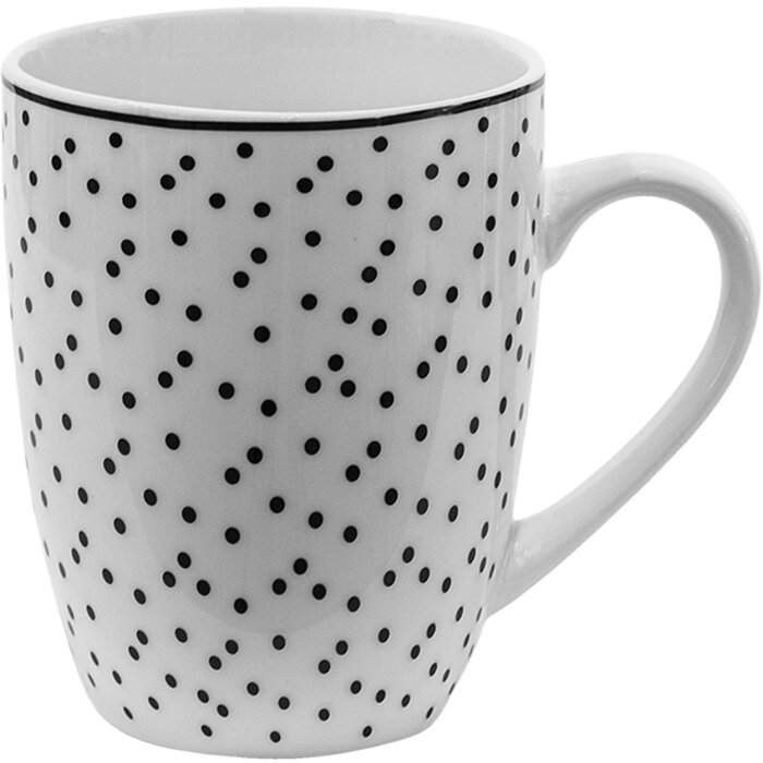 Clayre & Eef SDMU Mug Blanco, Negro 350 ml
