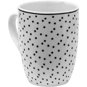 Clayre & Eef SDMU Mug Blanco, Negro 350 ml