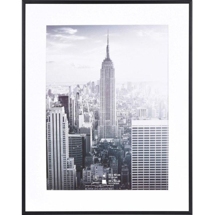 Henzo Marco de aluminio Manhattan negro 40x50 cm con passepartout 30x40 cm