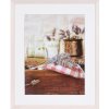 Marco de madera Henzo Jardin blanco 40x50 cm con passe-partout 30x40 cm