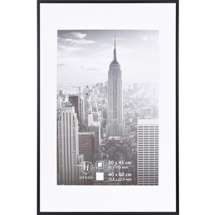 Henzo Marco de aluminio Manhattan 40x60 cm negro con passepartout 30x45 cm