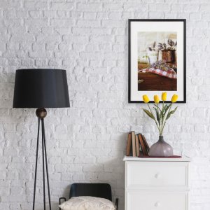 Marco de madera Henzo JARDIN negro 40x60 cm con Passepartout 30x45 cm