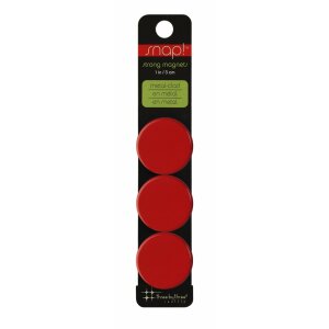 Imanes de 3 cm SNAP COLOR 3 piezas en rojo