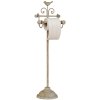 Clayre & Eef 40441 Portarrollos de pie 22x10x69 cm Pájaro de metal beige