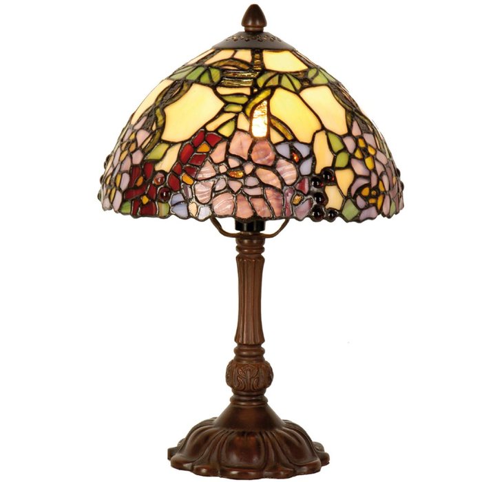 LumiLamp 5LL-1103 Lámpara de mesa Tiffany Ø 22x32 cm Flores amarillas Lámpara de escritorio