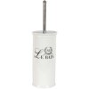 Clayre & Eef 60117 Escobillero Ø 11x24 cm Cerámica Blanca Redondo