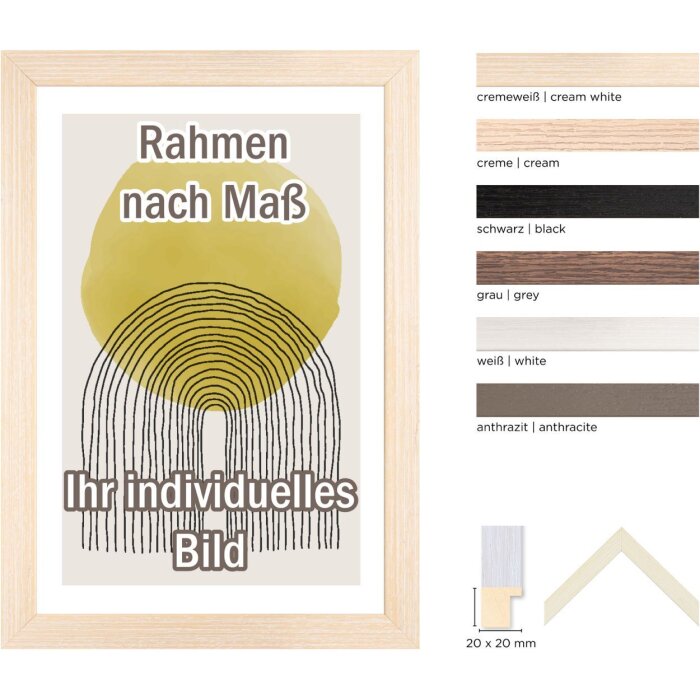 Walther marco de madera Malaga 2 tipos de cristal y formatos especiales
