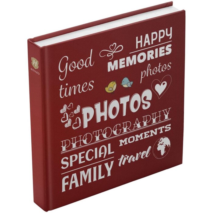 Henzo Jumbo Álbum de Fotos Wording rojo 30x30 cm 100 páginas blancas