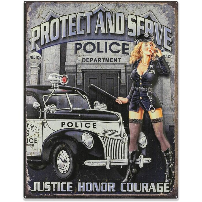 ZEP Cartel metálico POLICÍA 35x45 cm Proteger y Servir