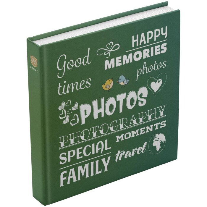 Henzo Jumbo Álbum de Fotos Wording verde 30x30 cm 100 páginas blancas