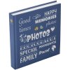 Henzo Jumbo Álbum de Fotos Wording azul 30x30 cm 100 páginas blancas