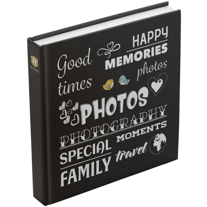 Henzo Jumbo Álbum de Fotos Wording negro 30x30 cm 100 páginas blancas