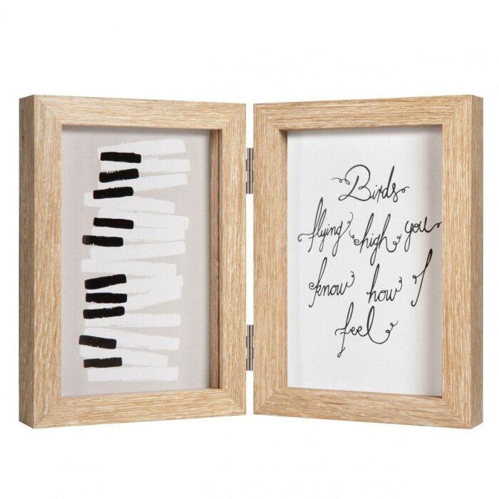 Henzo marco doble madera Piano 2 fotos 13x18 cm beige