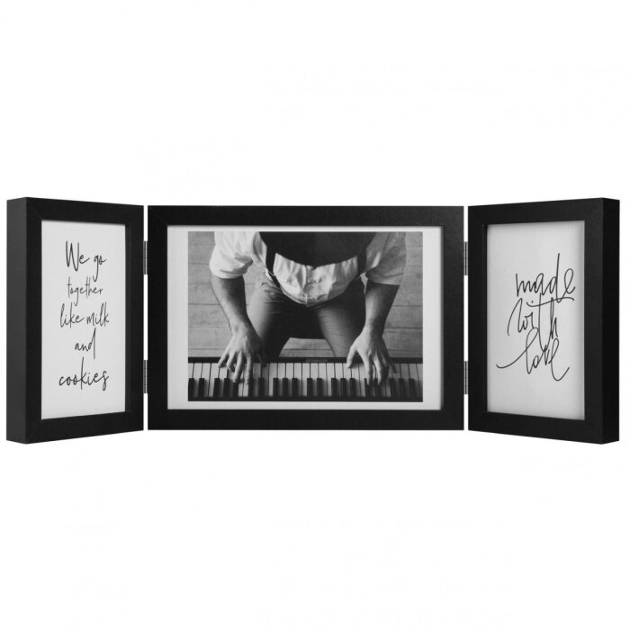 Henzo Marco de Madera Doble Piano 3 Fotos 10x15 cm y 15x20 cm negro