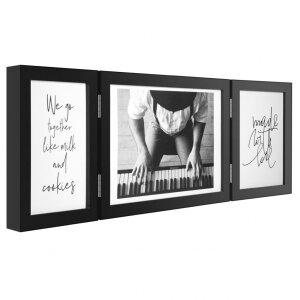 Henzo Marco de Madera Doble Piano 3 Fotos 10x15 cm y 15x20 cm negro