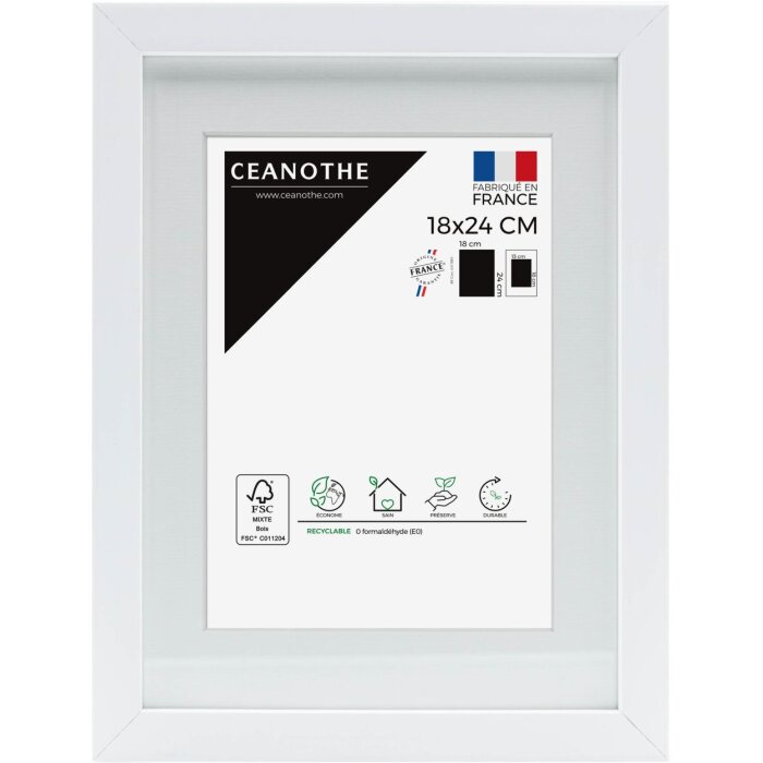 Ceanothe Marco Milan blanco 40x50 cm con passepartout 30x40 cm