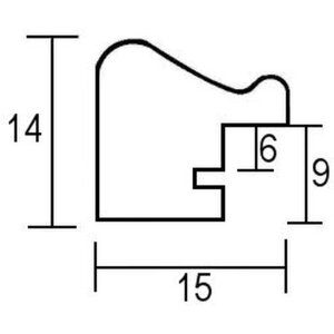 Efecto marco de madera maciza Perfil 22 marrón-oro Formatos y tipos de cristal especiales