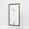 Efecto marco de madera maciza Perfil 22 marrón-oro Formatos y tipos de cristal especiales