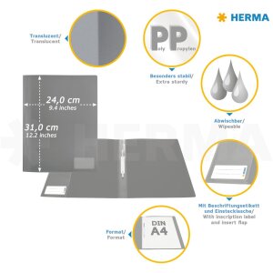 Carpeta de hojas sueltas HERMA PP DIN A4 240x310 mm