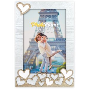 ZEP Marco de fotos de madera Lavinia 20x30 cm con corazones
