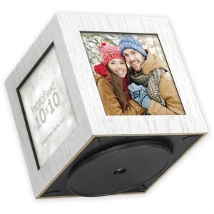 ZEP Cubo de madera para fotos 4 fotos 10x10 cm giratorio