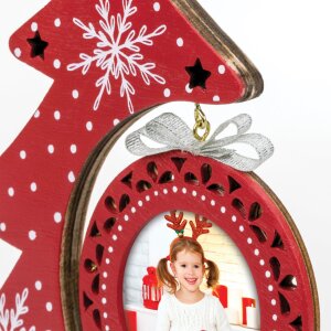 ZEP Marco Árbol de Navidad Nestor rojo 6x6 cm (16x4,5x19 cm)