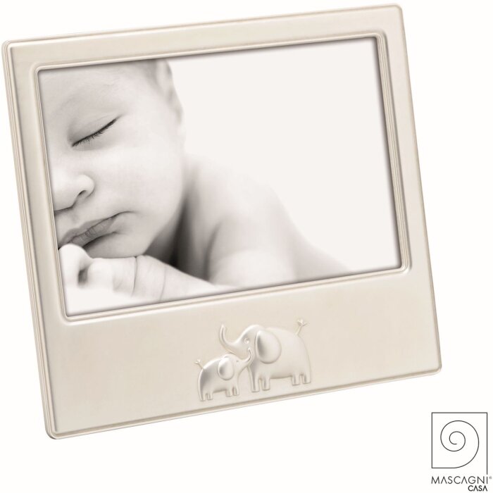 Mascagni A1608 Marco Retrato Bebé Elefante 10x15 cm plata