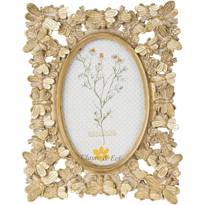 Clayre & Eef 2F0958 Marco de fotos 18x2x22 cm - 10x15 cm Color oro