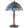 Clayre & Eef 5LL-1204 Lámpara de mesa Tiffany Ø 41x60 cm E27-máx 2x60W Azul - Marrón