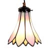 Clayre & Eef 5LL-6196 Lámpara colgante Tiffany Ø 15x115 cm E14-máx 1x40W Rosa - Beige